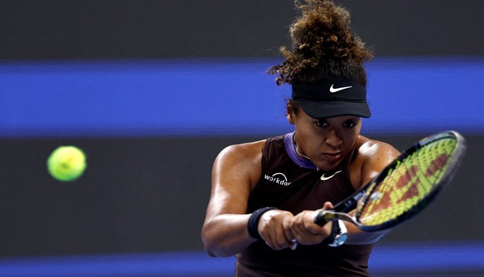 Japans Naomi Osaka in action during her round of 16 match against Coco Gauff of the US. —Reuters