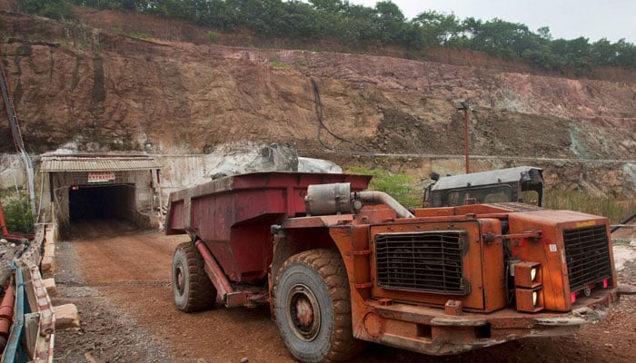 A truck exits the mine after collecting ore from 516 metres below the surface at the Chibuluma copper mine in the Zambian copperbelt region, January 17, 2015. — Reuters