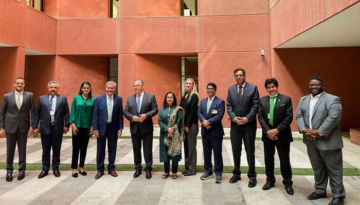 A group image of the members of the ABC with American ambassador Donald Blome.— Facebook@AmericanBusinessCouncilofPakistan/file