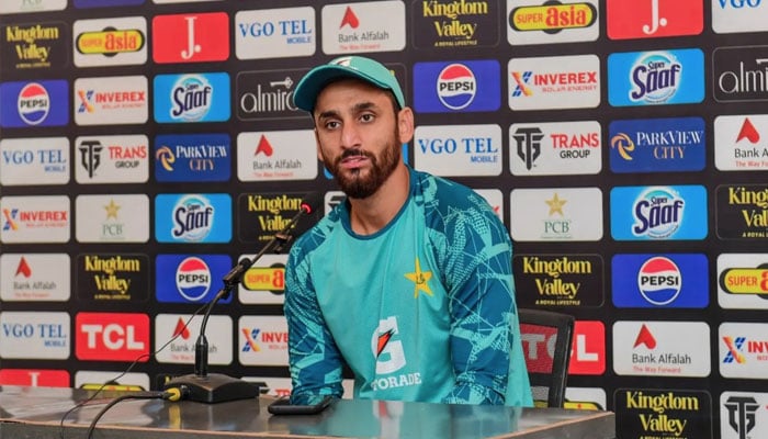 Centurion Salman Ali Aghas press conference following the close of play on day two on October 8, 2024.— PCB website