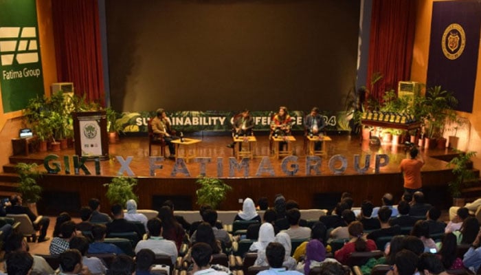 Participants speak during the two-day “Sustainability Conference” organised by Ghulam Ishaq Khan Institute of Engineering Sciences and Technology on October 9, 2024. — Facebook/GIKI