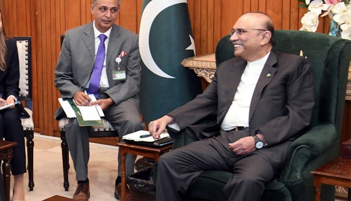 President Asif Ali Zardari in a meeting at Aiwan-e-Sadr, Islamabad on September 19, 2024. — State media