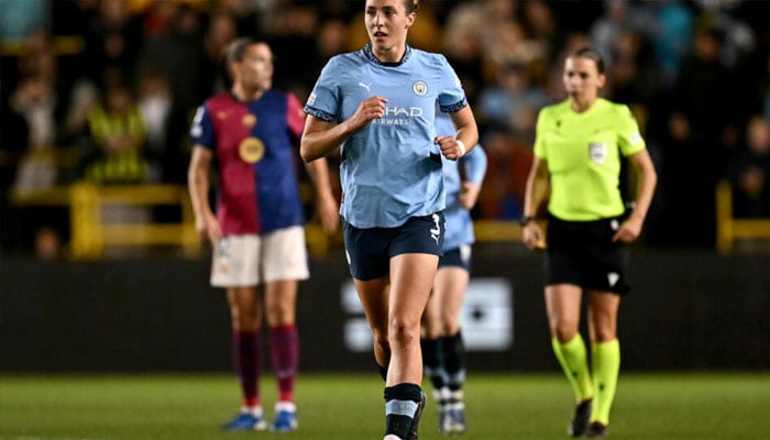 Naomi Layzell of the Manchester City seen running.— AFP/file