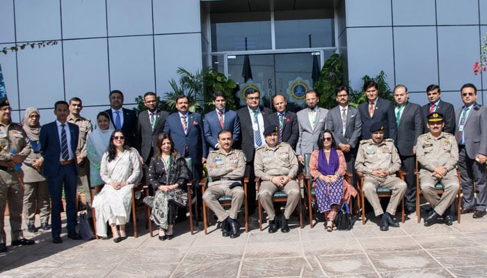 National Institute of Management (NIM) and NHMP officials pose for a group photo during the 36th Senior Management Course participants visit the National Highways and Motorway Police (NHMP) Central Police Office on October 10, 2024. — Facebook/National Highways & Motorway Police-NHMP