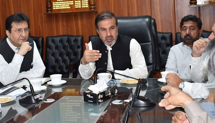 Advisor to Chief Minister on Health, Ihtisham Ali pictured in a meeting on Oct 1, 2024. — Facebook/HealthKPGovt