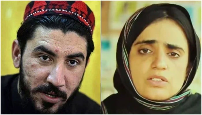 PTM chief Manzoor Pashteen (left) and BYC leader Mahrang Baloch (right).— AFP/Instagram/@mahrangbaloch/file