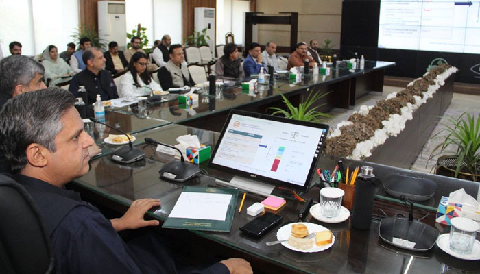 Minister for Transport & Mass Transit, Punjab Mr Bilal Akbar Khan chairing the meeting with World Bank delegation held at P&D Board punjab on Oct 11, 2024. — Facebook/PnDBPb