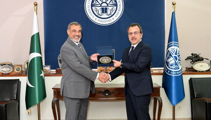 Federal Minister for Energy (Power Division) Sardar Awais Ahmad Khan Leghari seen after the a seminar on ‘Powering a Sustainable Future: Identifying and Solving Challenges in Electricity Generation, Transmission, and Distribution,’at the National University of Sciences & Technology (NUST) on Oct 11, 2024. — Facebook/nustofficial