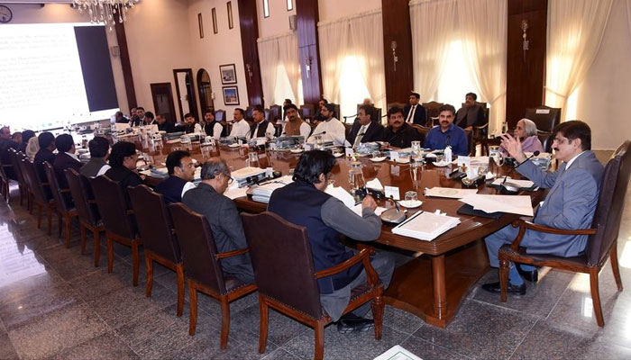 Sindh Chief Minister Syed Murad Ali Shah presiding over the cabinet meeting on Oct 11, 2024. — Facebook/SindhCMHouse