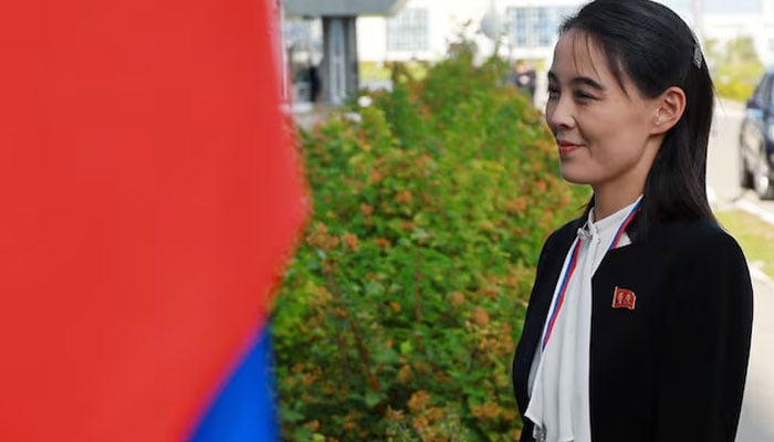 Kim Yo Jong, sister of North Koreas leader Kim Jong Un, arrives at the Vostochny Сosmodrome before a meeting of Russias President Vladimir Putin with North Koreas leader Kim Jong Un, in the far eastern Amur region, Russia, on September 13, 2023.  — Reuters