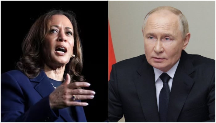 US Vice President and Democratic Presidential candidate Kamala Harris (left) and Russian President Vladimir Putin. — Reuters/AFP/File