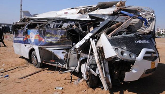 A file photo of a bus accident on an Egyptian road. — Reuters/file