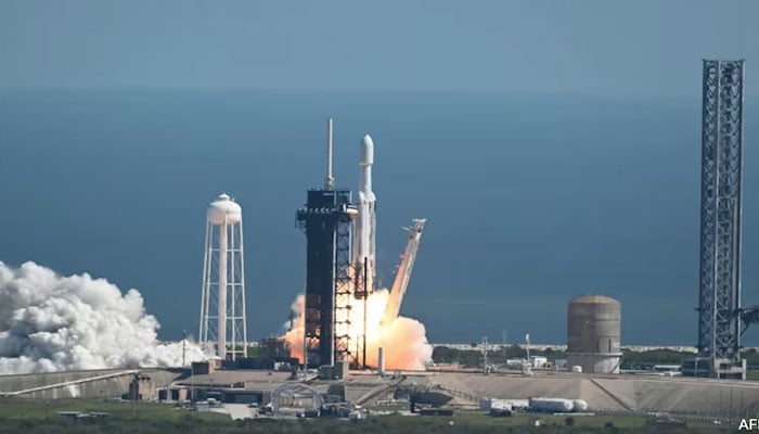 Nasa probe Europa Clipper lifting off from the US Kennedy Space Centre on Monday . — AFP/File