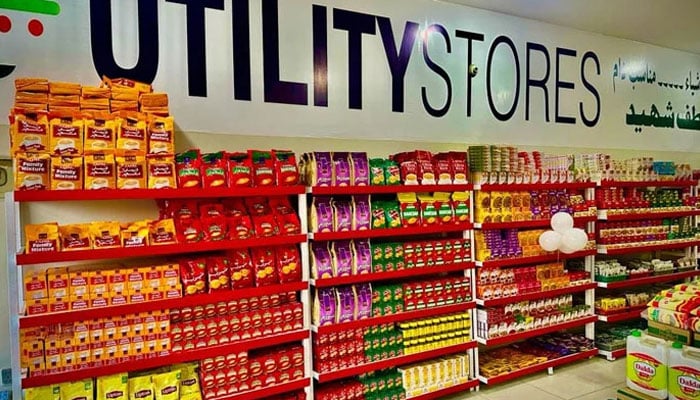 The image released on Dec 17, 2023 shows an inside view of a stores owned by the Utility Stores of Pakistan. — Facebook/@utilitystoresofficial