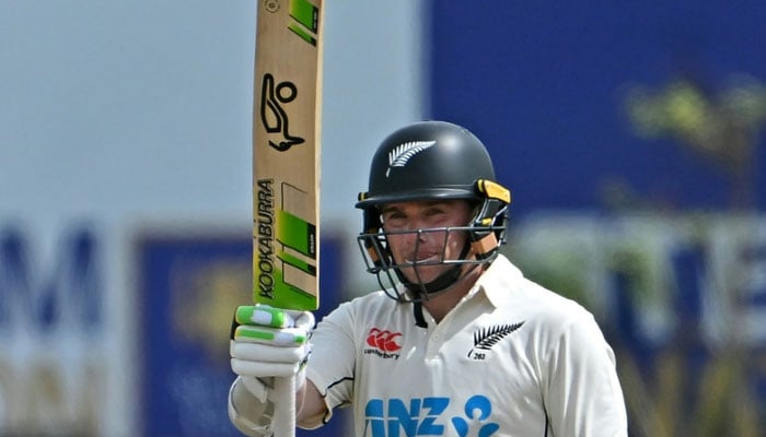 New Zealands Tom Latham celebrates after scoring a half-century.— AFP/file