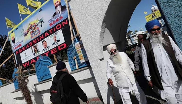 A sign outside the Guru Nanak Sikh Gurdwara temple is seen after the killing on its grounds in June 2023 of Sikh leader Hardeep Singh Nijjar, in Surrey, British Columbia, Canada September 18, 2023. — Reuters