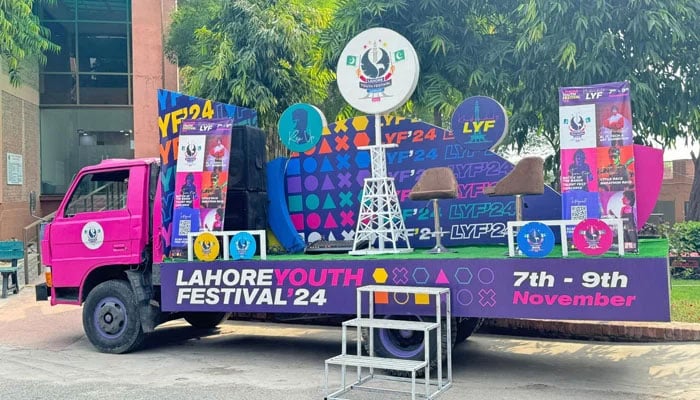 The Lahore Youth Festival logo can be seen on the truck image released on October 8, 2024. — Facebook/Lahore Youth Festival