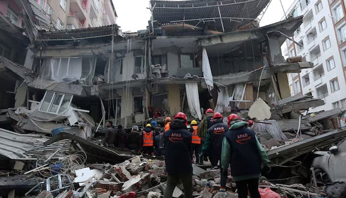 Rescuers search for survivors following an earthquake in Diyarbakir, Turkey on February 6, 2023. — Reuters