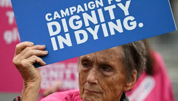 Campaigners for and against assisted dying made their voices heard outside the UK parliament. — AFP/File