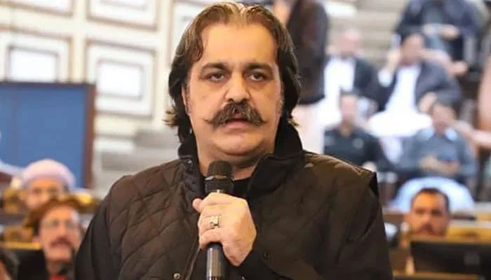 Chief Minister of Khyber Pakhtunkhwa Ali Amin Gandapur adresses the KP Assembly on March 2, 2024. — Facebook/Ali Amin Khan Gandapur