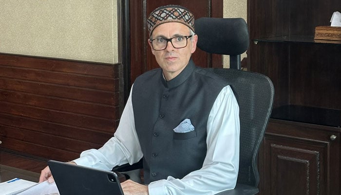 Newly-elected first Chief Minister of Indian Illegally Occupied Jammu and Kashmir (IIOJK) Omar Abdullah poses for a photo in this image released on October 16, 2024. — X/@OmarAbdullah