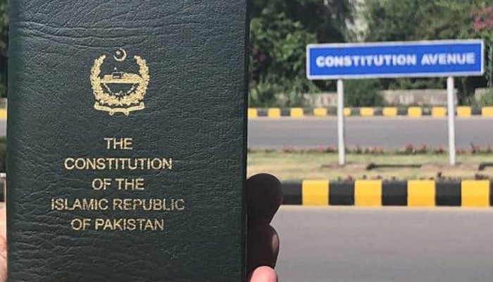 The Constitution of Pakistan seen at the the Constitution Avenue.— CSCR website/file