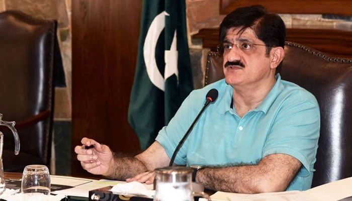 Sindh Chief Minister Syed Murad Ali Shah presides over a meeting at CM House on August 14, 2024. — Facebook@SindhChiefMinisterHouse