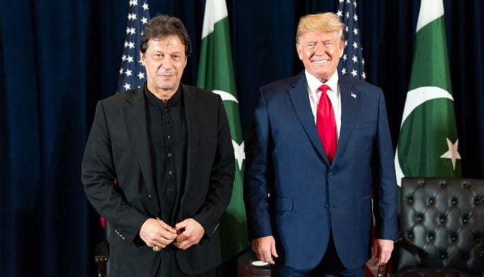 Former US President Donald Trump (right) pictured alongside PTI founder and former PM Imran Khan. — The White House/File