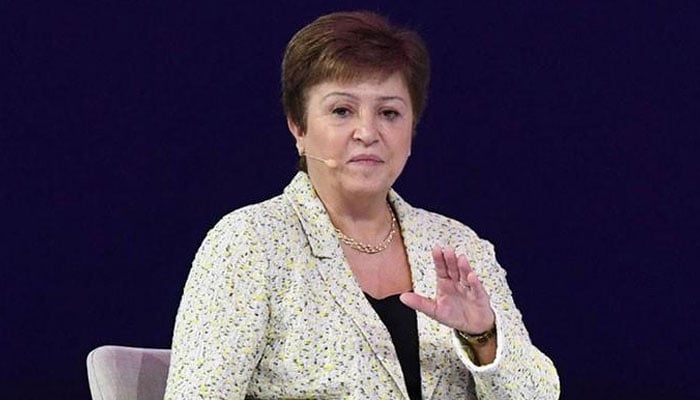 International Monetary Fund Managing Director Kristalina Georgieva speaks during the Global Womens Forum in the Gulf emirate of Dubai on February 16, 2020. —  AFP