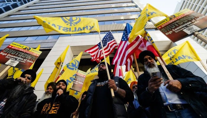 The Khalistan activists seen staging a protest in New York. — AFP/File