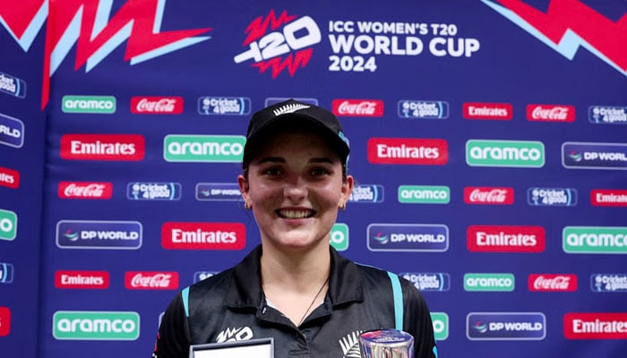 New Zealand Womens cricket player Amelia Kerr smiling after winning their first T20 Women’s World Cup on 20 October 2024. —ICC