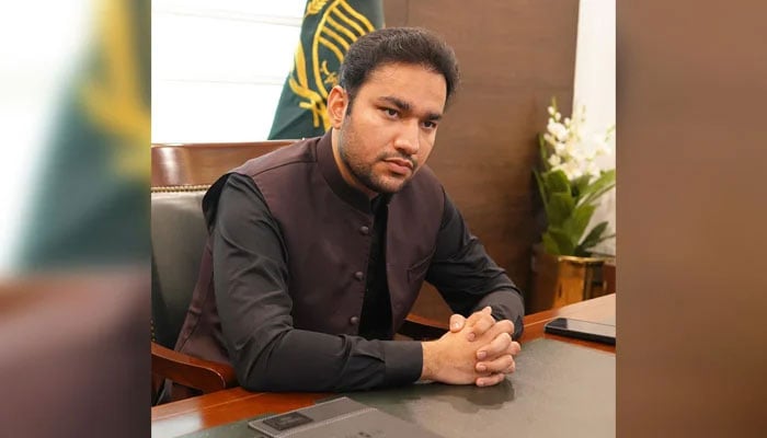 Punjab Minister for Youth Affairs and Sports and Chairman of Sports Board Punjab (SBP) Malik Faisal Ayub Khokhar gestures during a meeting on July 9, 2024. — Facebook@mpafaisal161