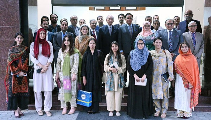 Participants pose for a photo at the ‘Challenges to Maritime Trade’ seminar organised by the (NIMA) Islamabad, in collaboration with the (ISSI) on October 22, 2024. — Facebook@nimaisb