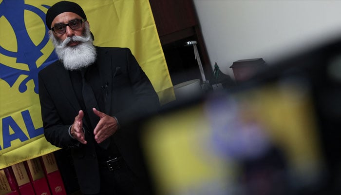 Gurpatwant Singh Pannun, a 56-year-old dual US-Canadian citizen, speaks during an interview in New York City, US, October 18, 2024. — Reuters