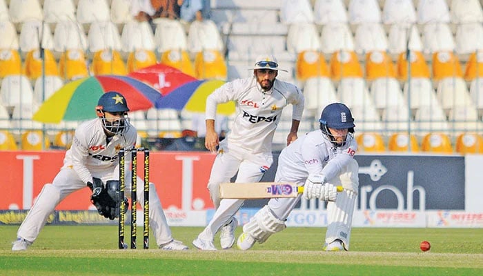 England’s Ben Duckett in action during the second day of the second Test against Pakistan at the Multan Cricket Stadium here on Oct 16, 2024.  — Reuters