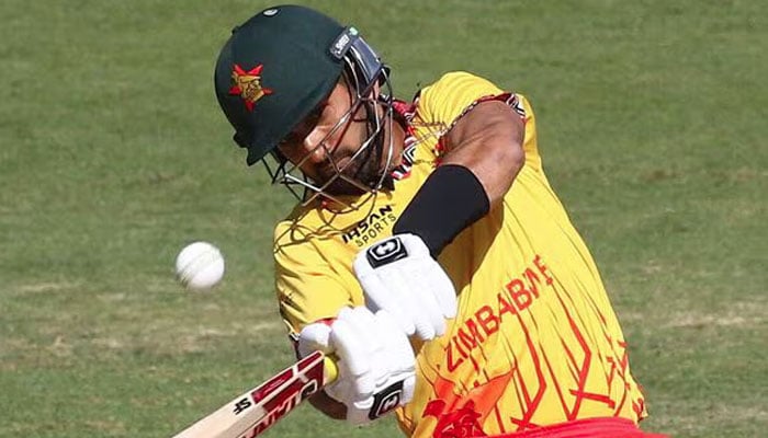 A representational image showing Zimbabwe’s Sikandar Raza playing a shot during the first T20 international cricket match between Zimbabwe and India at Harare Sports Club in Harare on July 6, 2024. — AFP