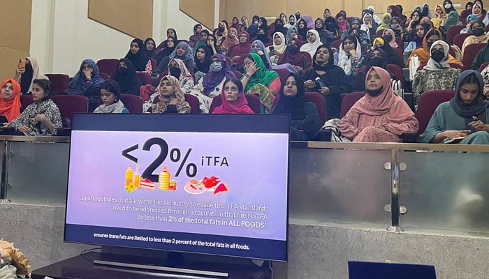 Females attending the event on World Food Day at Rawalpindi Womens University on October 23, 2024.—Facebook@pakistanyouthchangeadvocates