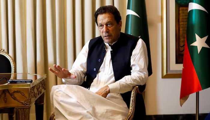 Former prime minister Imran Khan speaks with Reuters during an interview, in Lahore, March 17, 2023. — Reuters