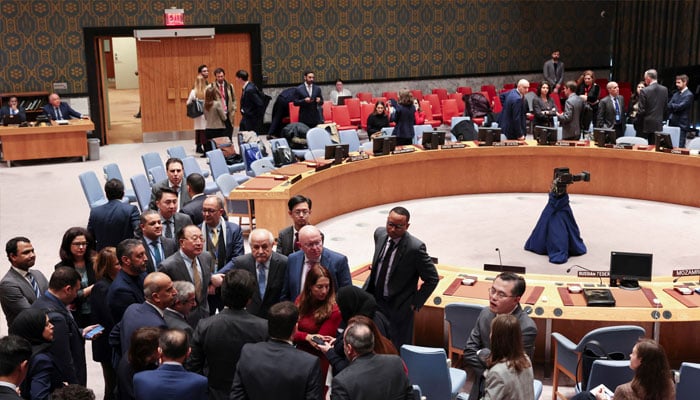 Representatives of multiple nation seen in the United Nations Security Council meeting at the UN headquarters in New York, US, December 19, 2023. — Reuters