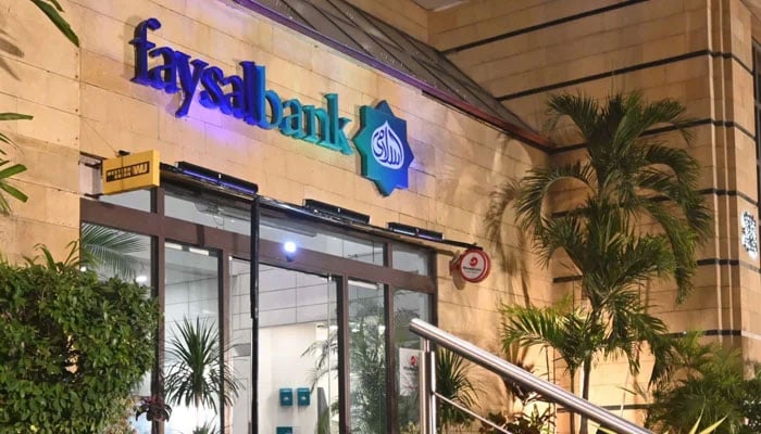 An outside view of the Faysal Bank building in Karachi. — LinkedIn/Faraz Saeed Baig