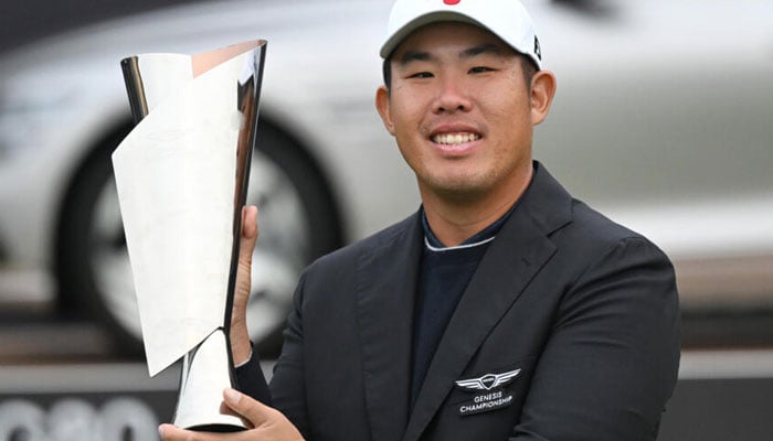 An Byeong-hun celebrates his first DP World Tour win for almost 10 years at the Genesis Championship in Incheon. —AFP/File