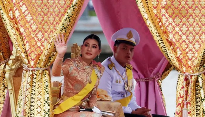 Princess Sirivannavari Nariratana and Prince Dipangkorn take part in a royal barge river procession, to mark the 72nd birthday of Thailands King Maha Vajiralongkorn, along the Chao Praya River in Bangkok, Thailand, on Sunday, October 27, 2024. — Reuters