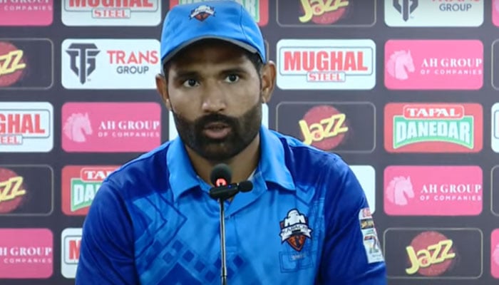 Former Pakistani cricketer Asad Shafiq addressing a press conference. — Youtube@pakistancricket/File