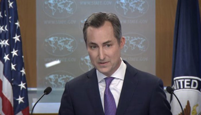 US State Department Spokesperon Matthew Miller speaks during a press briefing in Washington, US on October 28, 2024. — Screengrab via YouTube@StateDept