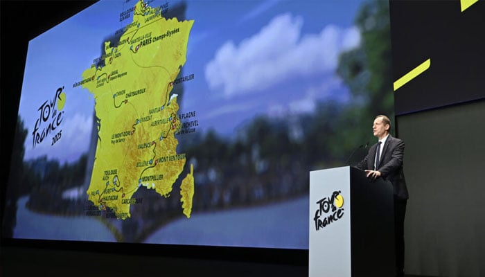 The director of the Tour de France Christian Prudhomme presents the route for the 2025 mens race which be take place entirely in France. — AF/file