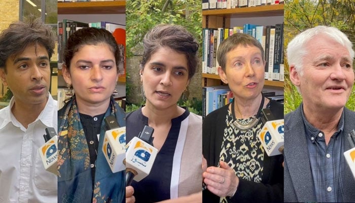 (From left to right) Shehzad Roy, Aliya Khalid, Salma Alam, Dr Ann Childs and Dr Ian Thompson speak to Geo News at the University of Oxford. — author/file