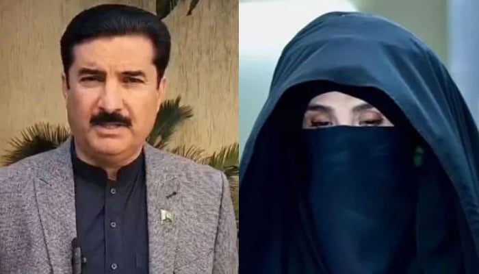 This combo of images shows Khyber Pakhtunkhwa Governor Faisal Karim Kundi (left) and Bushra Bibi, wife of former Prime Minister Imran Khan (right). — X/@PPP_Org/@PTIOfficial/file