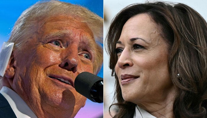 This combination of pictures shows former US President and 2024 Republican presidential candidate Donald Trump (left) and Vice President Kamala Harris. — AFP/File