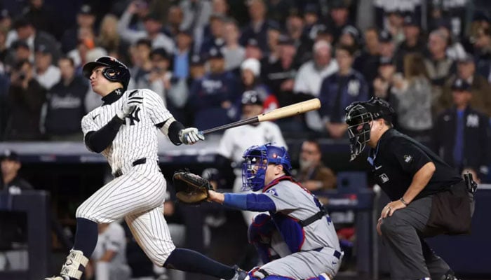 New Yorks Anthony Volpe hits a grand slam home run to put the Yankees ahead to stay in a World Series victory over the Los Angeles Dodgers. — AFP/File