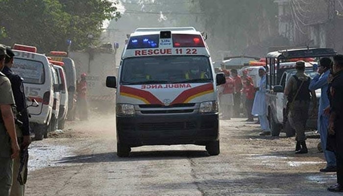 An ambulance can be seen approaching the scene. — AFP/File